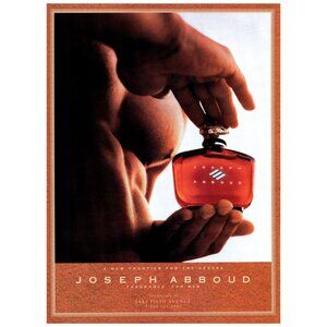 1993 Joseph Aboud Mens Cologne Vintage Print Ad Shirtless Man Abs 90s Wall Art